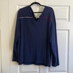 Tommy Hilfiger Women's Long Sleeve Shirt Plus Size 3XL Stripe Red Blue White